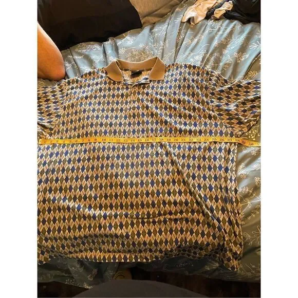 Chip Beck Collection Mens Multicolor Argyle Print Golf Polo Shirt Size 3XL - Picture 6 of 8